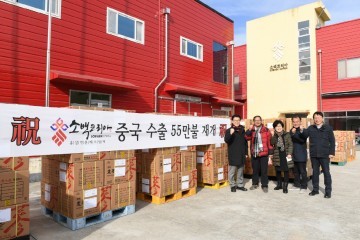  영주 풍기인삼 중국 수출 재개 소백코리아 수삼(세척삼) 15톤 중국 수출 선적