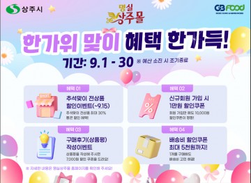 상주시, 농특산물 쇼핑몰 추석맞이 최대 30% 세일