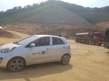 용인시 방진설치 및 세륜장치 작동되지 않은 채 공사 강행
