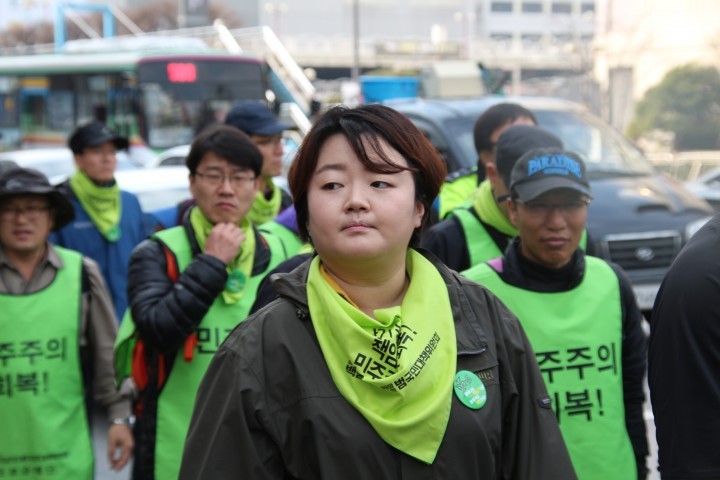광산을 문정은, 예비후보 백남기농민 쾌유기원 도보순례 나서