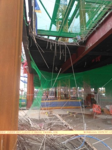  삼성디스플레이 용인 건설현장서 레미콘 타설 작업 중 근로자 3명 추락사고