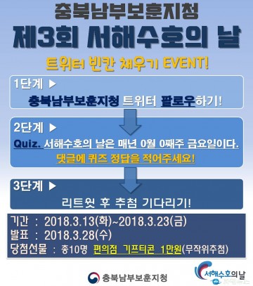 충북남부보훈지청, 제3회 서해수호의 날 맞아 SNS 이벤트 진행 및 홍보 실시