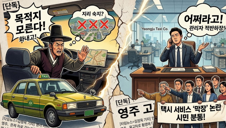  "목적지 모른다" 화내고, 관리자는 "어쩌라고"… 영주 택시 서비스 '막장' 논란