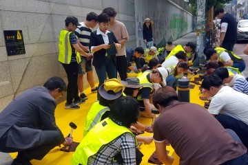 부천시 민간 주도 어린이 안전설치물 1호 도로 위 ‘옐로카펫’