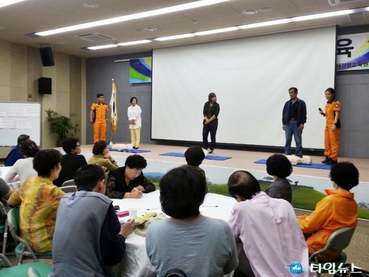 순천소방서 저전119안전센터, 자원봉사자 100여명 응급처치 교육 실시