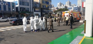 육군 31사단, 순천소방, 순천경찰 합동 긴급 방역 실시하는 순천