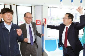 이장우 대전시장, 3칸 굴절차량 올라탔다…교통혁명 현장
