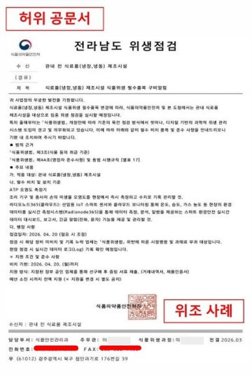 “식약처 직인까지 똑같네”… 청주시, 자영업자 노린 ‘사칭 공문’ 비상
