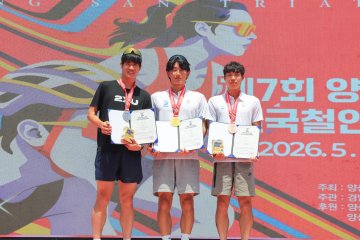 계룡건설 철인3종, 시즌 첫 전국대회 우승·3위