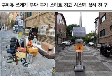 시범 설치한 8곳 깨끗해진 쓰레기 무단투기 스마트 경고 시스템 추가 설치