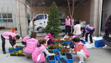 주민센터 도로변 봄내음 가득