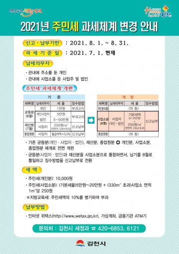 김천시, 주민세 과세체계 개편 홍보