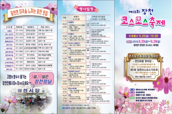 "제13회 장천 코스모스 축제"  개최