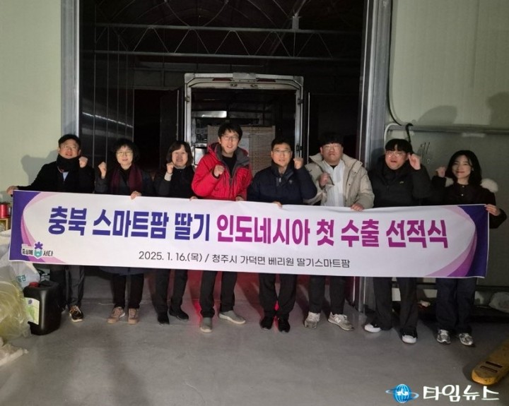 충북, 스마트팜 딸기 151kg 인도네시아로 첫 수출…딸기 수출 재개