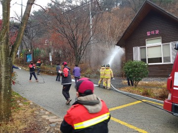 화원자연휴양림 화재발생 대비 합동 소방훈련 실시