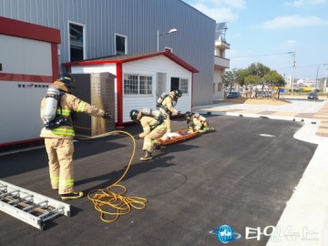 장성소방서, 소방기술경연대회 대비 "구슬땀"