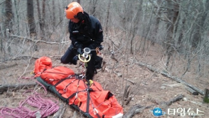 울진소방서, 백암산 산악사고 헬기 동원하여 구조