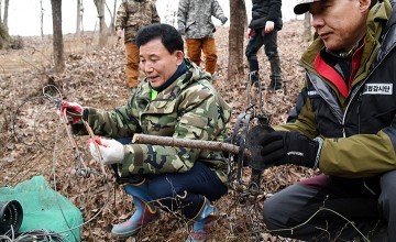 박용갑 중구청장, 불법 밀렵도구 제거활동