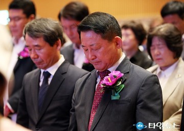 광복절 경축식에 참석한 서철모 서구청장
