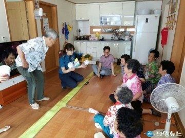  삼산파출소, 노인 교통사고 예방 위한 경로당 교통질서 지키기 교육