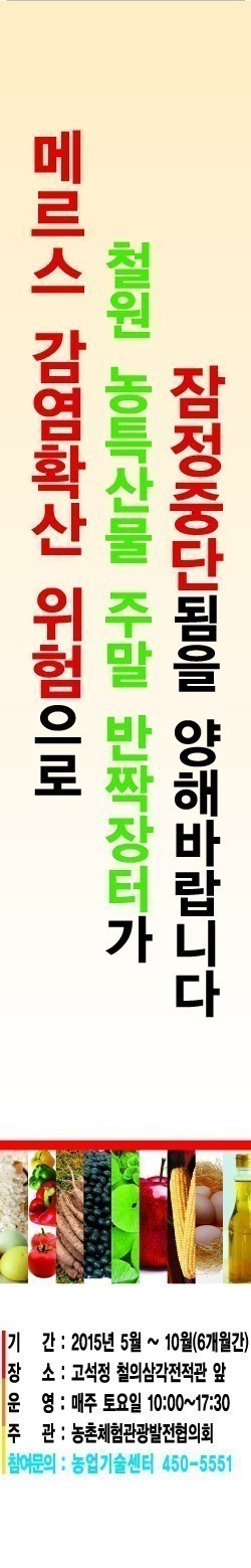 철원농·특산물 주말 반짝장터 잠정중단