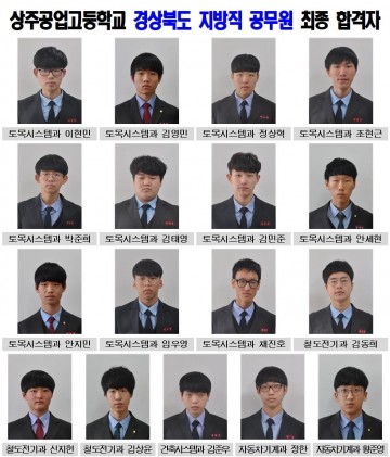 상주공고, 경북지방직공무원에 합격생 대거 배출