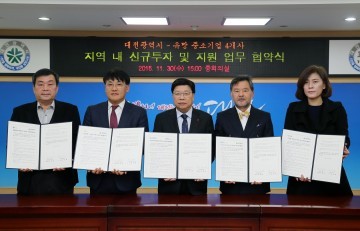 대전시, 지역 내 기업 신규투자 협약