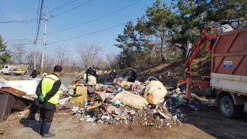 강진군 마량면 숙마마을 된재 고개 꽃밭으로 변신
