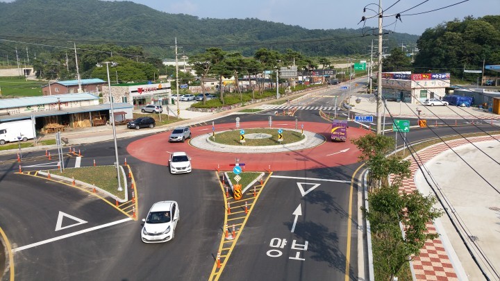 영광군, 학정사거리에 회전교차로 설치 완료