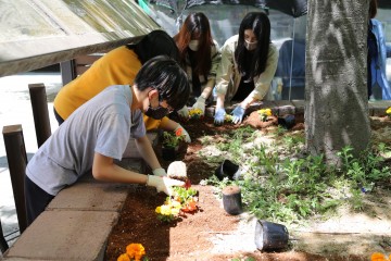 마을 곳곳에 작은 정원 만들었어요