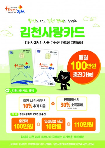 김천사랑상품권·카드 판매 1,100억원 돌파