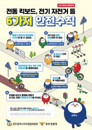 광주시, 전동킥보드 최고속도 20㎞ 하향 시범운영