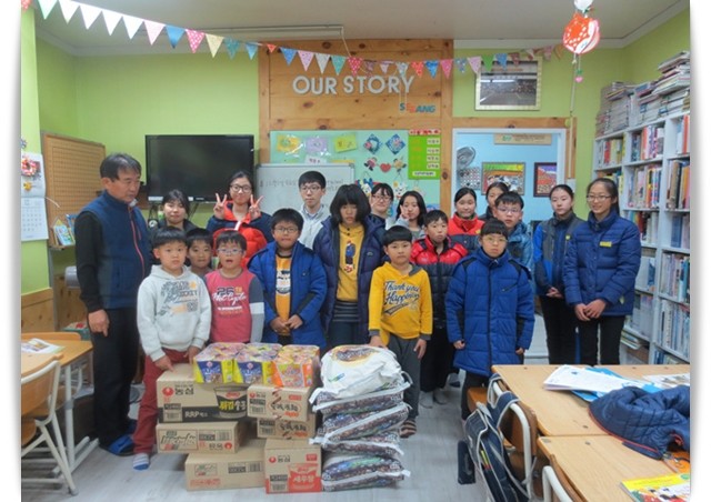 보성지역아동센터서 10년째 봉사활동 펼친 용정중 학생들