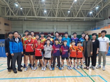 구미시 탁구서포터즈단 훈련장 찾아 선수 격려