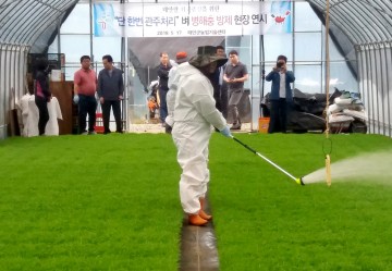태안군, ‘벼 병충해 방제횟수 뚝’, 그로모어 프로그램 도입