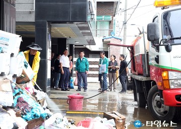 서철모 서구청장, 호우 피해 현장 점검