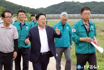 이장우 대전시장, 수해 피해 입은 정뱅이마을 방문…재난이 반복되지 않도록