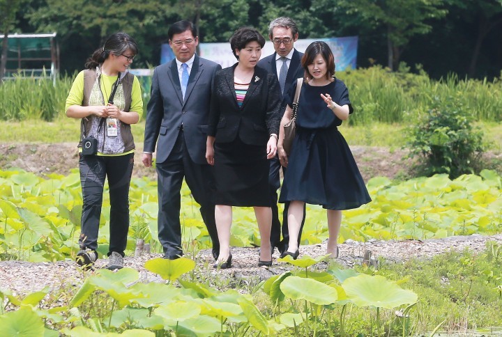 중국 함양시 부시장 일행, 최치원선생 상림숲에 감탄