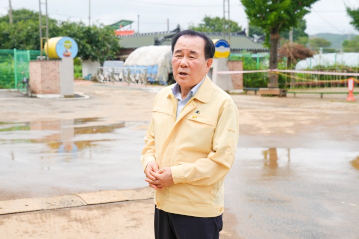 김지철 충남교육감, 당진지역 집중호우 피해 학교 긴급 현장점검
