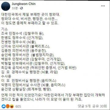 진중권, ‘대한민국 제일 부패한 곳 청와대’ 2016년, 장성민 시사탱크 진행자가 밝혔다...