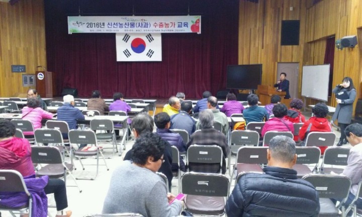 봉화군농업기술센터 신선농산물(사과) 수출농가 교육 경쟁력확보