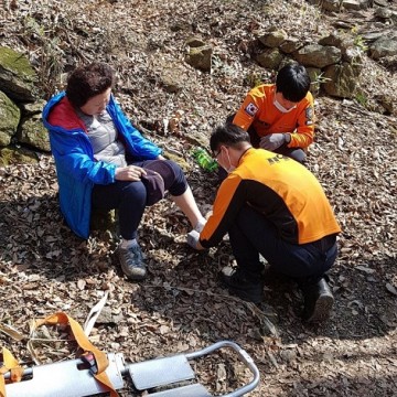 순천소방서, 조계산 등산 부상자 무사히 구조!