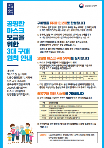 [독자기고]규칙과 배려로 하나되는 대한민국 '공적마스크 5부제’