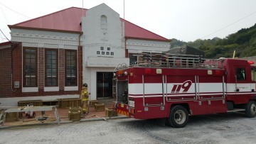 홍교119안전센터 “벌교금융조합” 전시관 합동소방훈련 실시