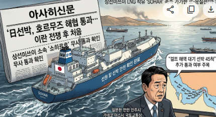 일본 LNG선, ‘봉쇄’ 호르무즈 해협 전격 통과… 이란 전쟁 후 첫 사례