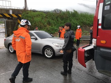 보성소방서 119구조대 "태풍영향 차량침수 긴급출동"