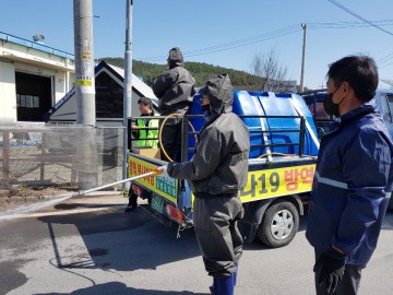 코로나19 확산 방지위한 방역 실시한 온누리환경연합달성군지부