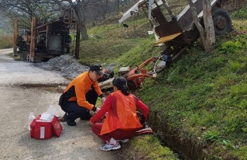 순천소방서, 경운기 단독사고 인명구조!