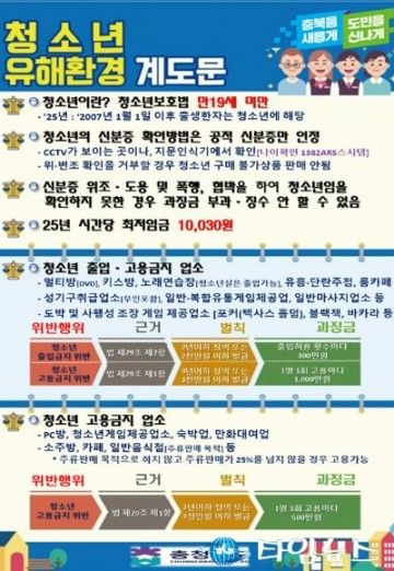 충북도, 봄철 개학기 학교 주변 유해환경 특별 단속