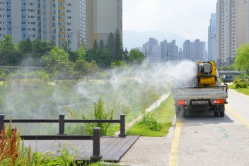 달성군 진천천 주변 합동 방역 실시 
